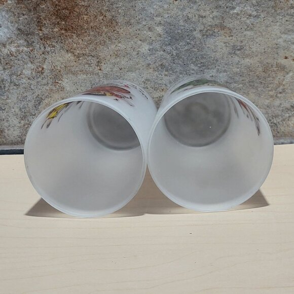 Vintage Square Dance Highball Federal Frosted Glass Tumblers Set of 2 - Picture 6 of 10